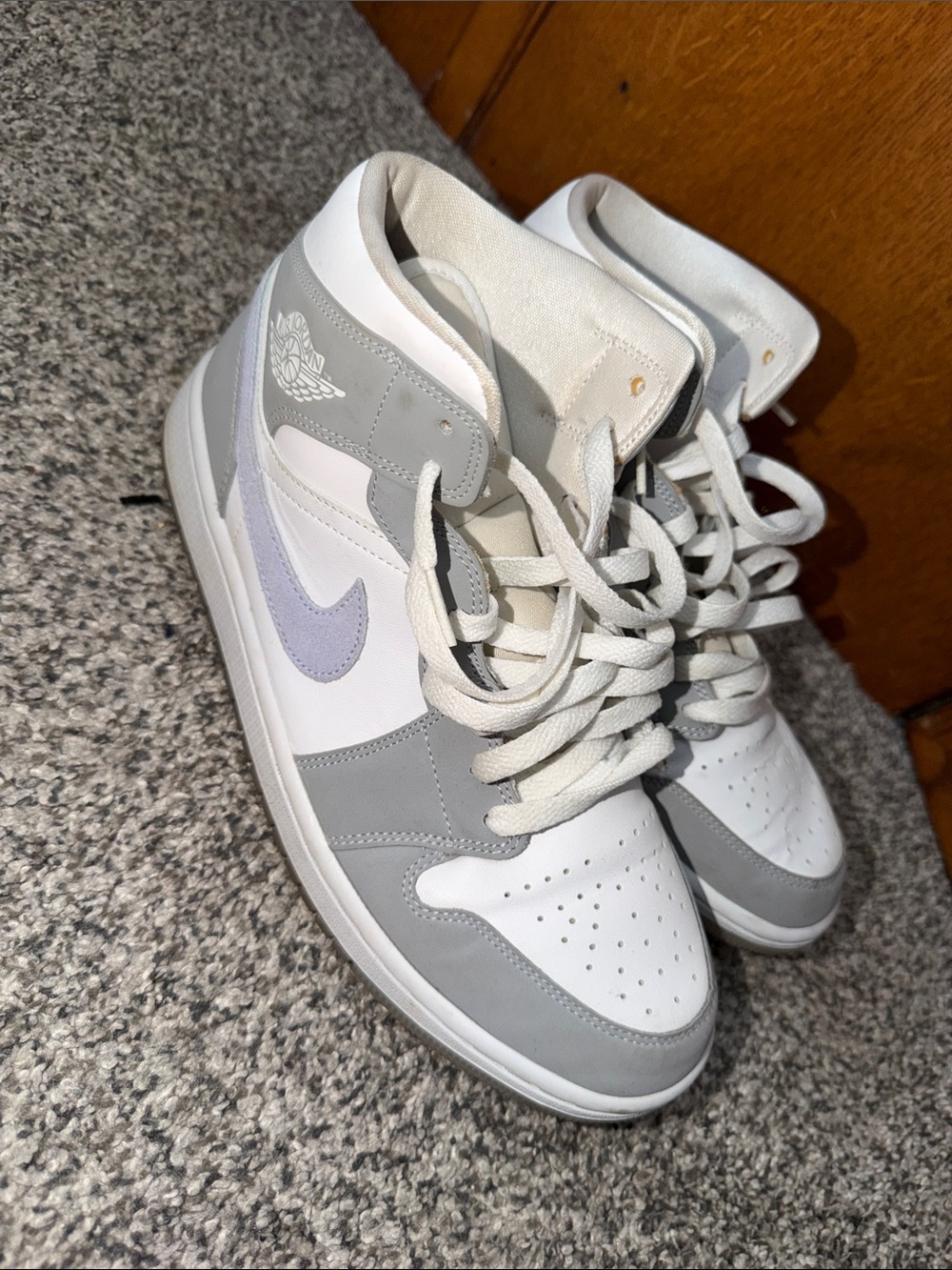 Jordan White and Light Gray High-Top Sneakers